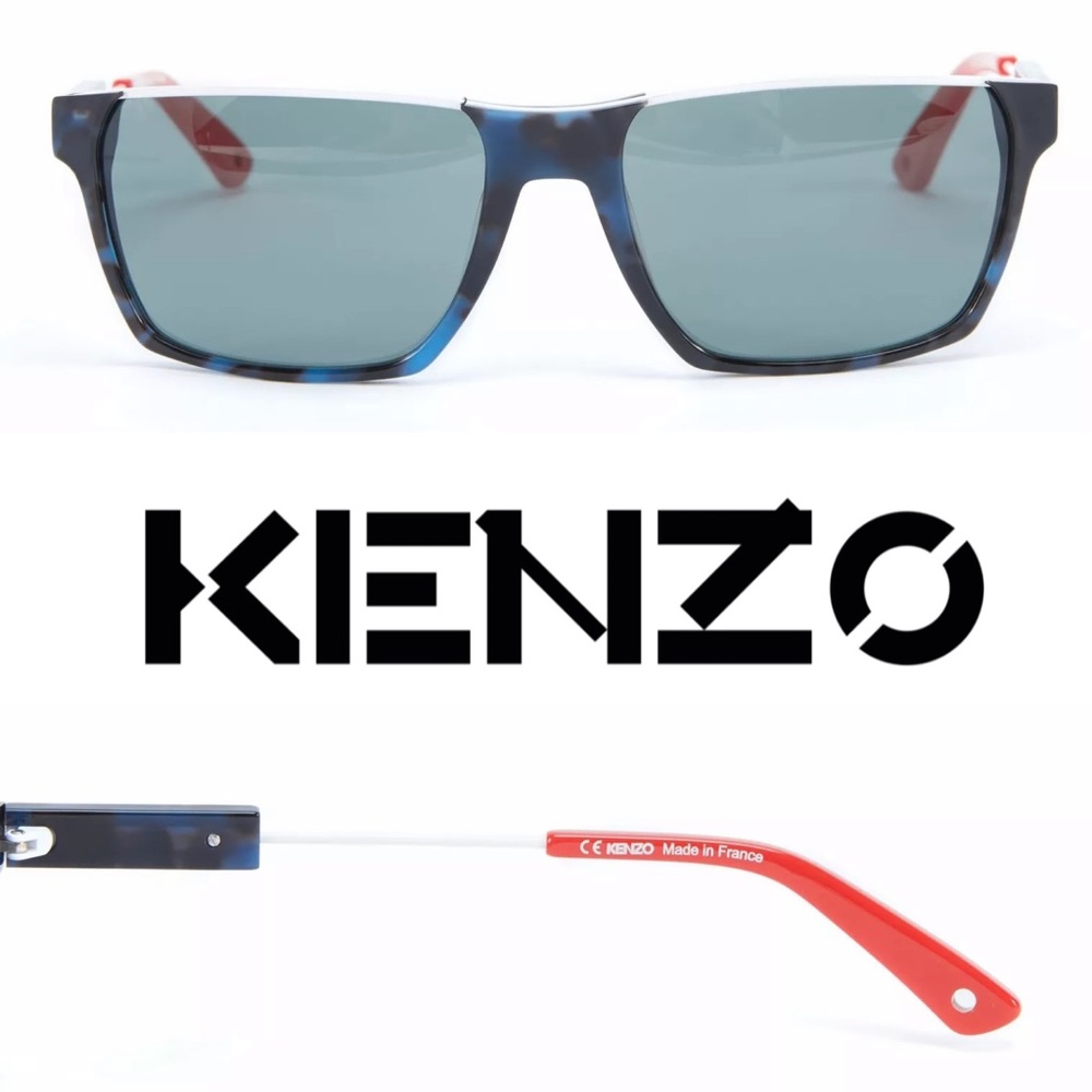 BNIP KENZO Paris Blue Tortoise Frame Glasses - Picture 4 of 16